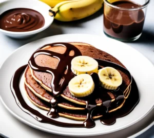 Chocolate Pancakes with a Banana Chocolate Sauce