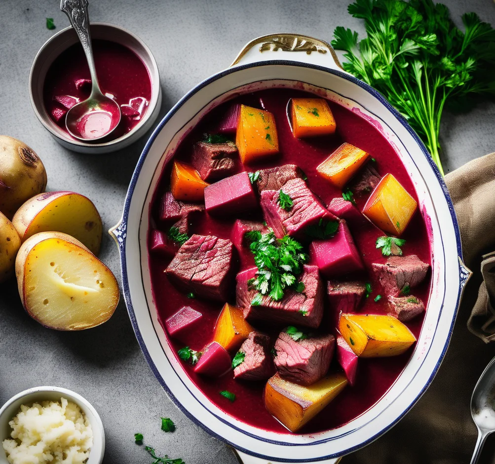 Beetroot and beef Stew