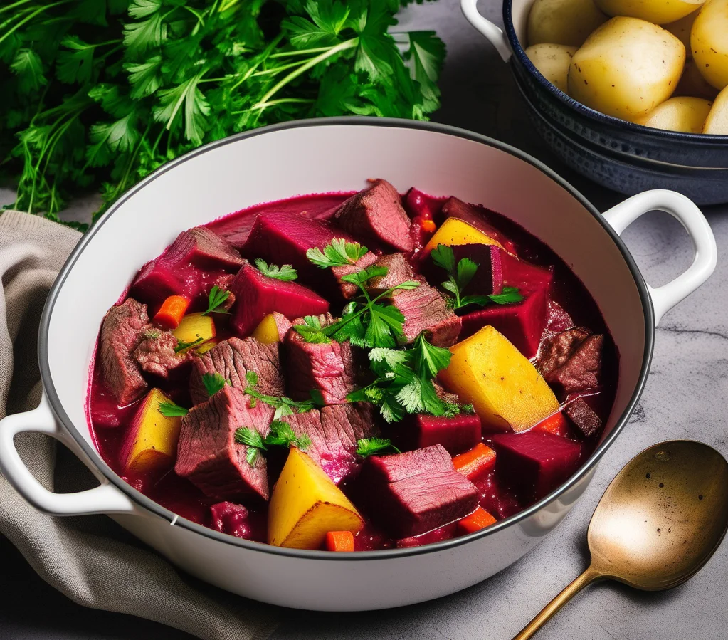 Beetroot and beef Stew