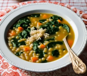 Spinach Recipes for Babies, Healthy Spinach Soup with Lentils and Rice